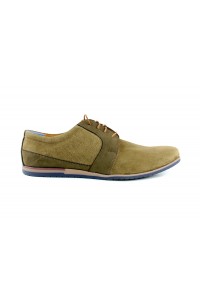 Olive-colored shoes in a...