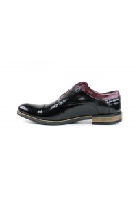 Black-and-maroon shoes with...