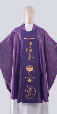 Violet Chasubles with Embroidery