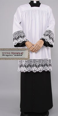 Surplices with 18cm Guipure Lace - Lined with Black Fabric